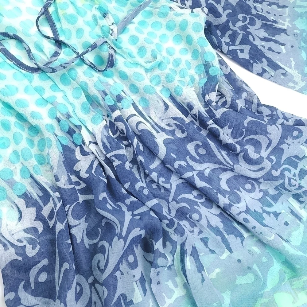 By & By Sheer Blue Woman's Top M - Picture 7 of 14